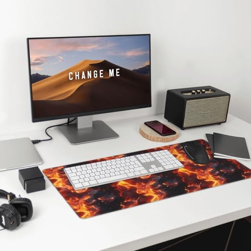 Tapis de souris PC portable antidérapant à surface de précision flamme - 7