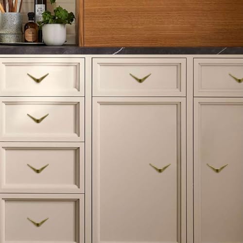 Image of VOLO V knobs for Drawers and cabinets for Home /Kitchen /Offices and Hotels - Versatile Solution for Home, Hotel, and Office Doors (Antique Brass, 4)