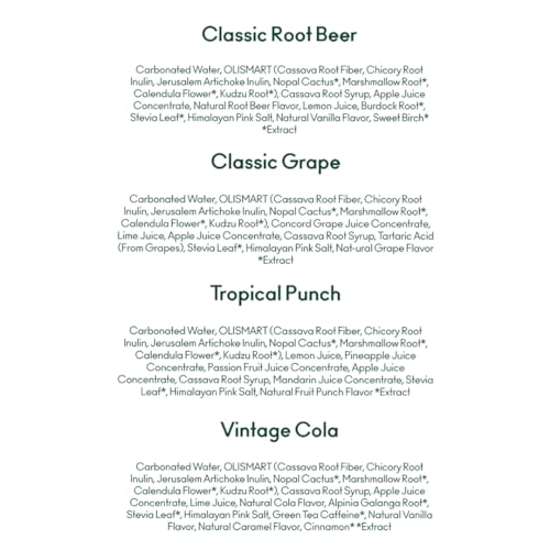 OLIPOP Prebiotic Soda Pop, Best Sellers Variety Pack, A New Kind of Soda Packed with Prebiotics, Fiber, and Botanicals, Gluten Free, Vegan, GMO Free, 12oz (12-Cans)