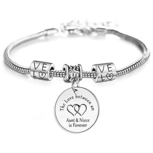 YEEQIN Aunt Gifts From Niece Bracelet Jewelry - The Love Between an Aunt and Niece Is Forever