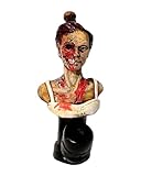 Zombie Head Figurine - Handmade Apocalypse Art Natural Coconut Bowl Horror Gifts for Smokers (Girl)