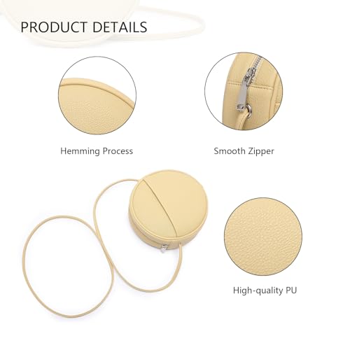 Image of Circle Crossbody Bag for Women NYLON Circle Purse with Zipper Adjustable Knot Shoulder Straps