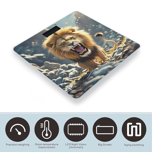 Báscula digital para baño FekiLoot de vidrio templado miniatura 3