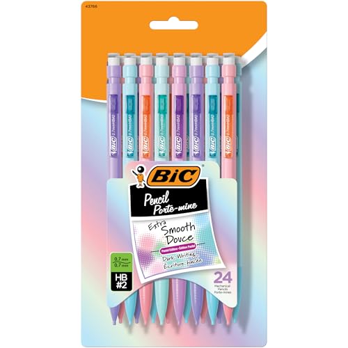 BIC Extra Smooth Ultra-Smooth Lead, Trendy Pastel Design Mechanic...