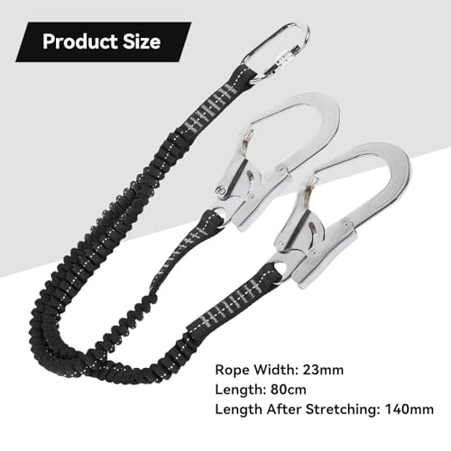 Corde de sécurité antichute pour l'extérieur extensible de 80 à 140 cm HERCHR