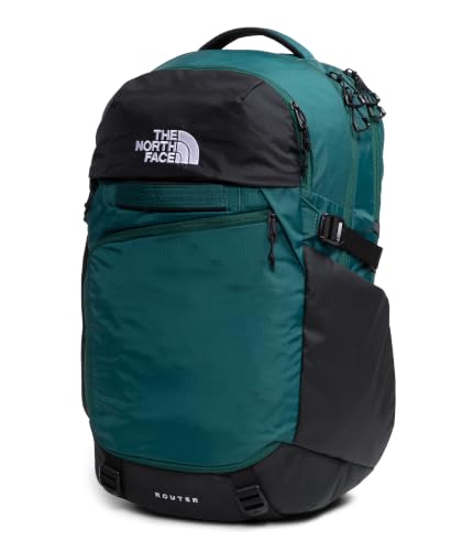 Image of The North Face Router Everyday Laptop Backpack - Daypack, Water Repellent, Laptop Sleeve, Reflective Details, Pacific Teal /TNF Black, One Size