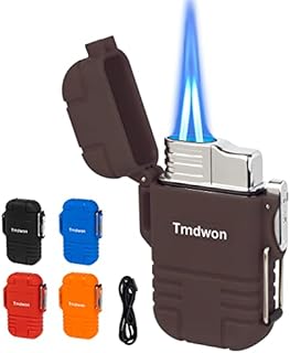 Torch Lighter Butane Lighter Waterproof Double Jet Lighter for Hiking Camping, Black (No Butane)?