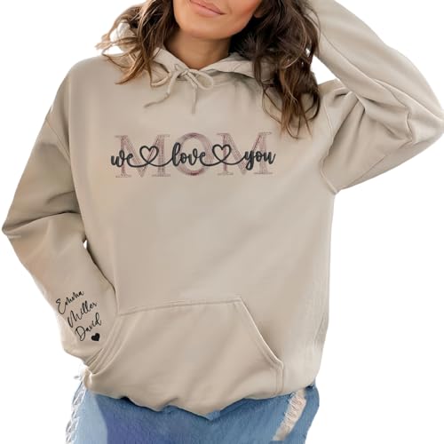 Sweatshirt personnalisé maman à manches longues imprimé cœur