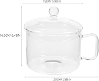 Vista 9 de Hemoton Clear Glass Simmer Pot for Stove Potpourri Cooking Saucepan with Cover Glass Saucepan Cooking Pot Pot for Pasta Noodle, Soup, Milk, Food