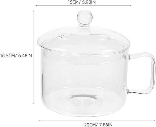 Miniatura 9 de Hemoton Clear Glass Simmer Pot for Stove Potpourri Cooking Saucepan with Cover Glass Saucepan Cooking Pot Pot for Pasta Noodle, Soup, Milk, Food,