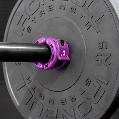 Barbell Collars (Pair) – Locking 2" Olympic Size Weight Clamps - Quick Release Collar Clips – Bar Clamps Great For Weight Lifting, Olympic Lifts And Strength Training (Purple V2) #TOP2