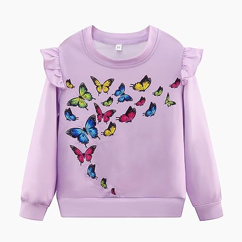Image of Girls Fall Winter Outfits Cartoon Animal Long Sleeve Crewneck Sweatshirt Top+Sweatpant 2 Piece Clothing Set 3-9T