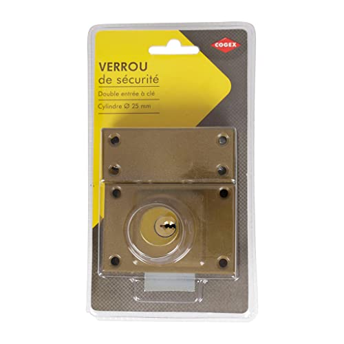 COGEX 647441 Verrou de Porte à Cylindre Ø25 mm – Verrou de Sécurité Intérieur/Extérieur...