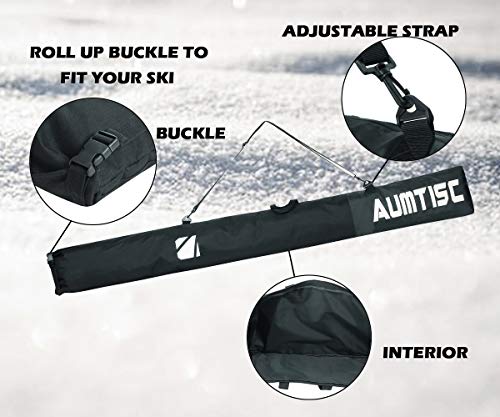 image for AUMTISC Ski Bag Padded 2 Piece Ski and Boot Bag Combo for 1 Pair of Sk