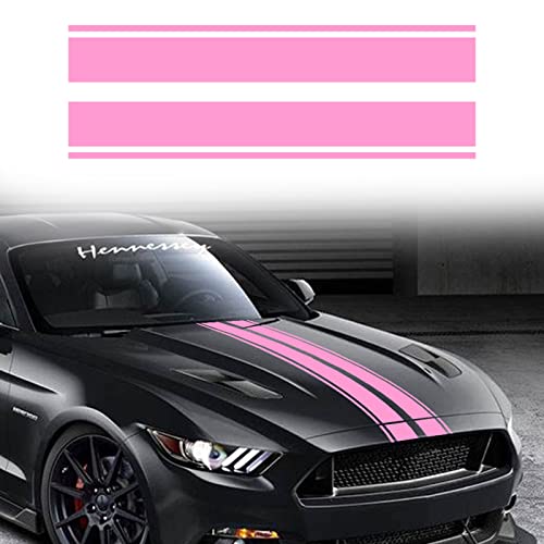 HUWANDE 63''x11'' Racing Body Stripes Stickers,Cars Hood Vinyl Decals,Car Pattern Sticker (Pink)