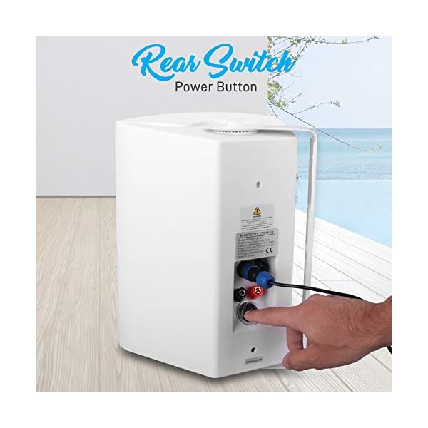 Outdoor-Wall-Mount-Patio-Stereo-Speaker-Waterproof-Bluetooth-Wireless-No-Amplifier-Needed-Portable-Electric-Theater-Sound-Surround-System-for-Home-Party-Cabinet-Enclosure-Pyle-PDWR61BTWT-White Outdoor-Wall-Mount-Patio-Stereo-Speaker-Waterproof-Bluetooth-Wireless-No-Amplifier-Needed-Portable-Electric-Theater-Sound-Surround-System-for-Home-Party-Cabinet-Enclosure-Pyle-PDWR61BTWT-White