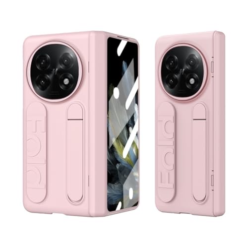 OPPO Find N5 �p�P�[�X�A�X�N���[���v���e�N�^�[�t���A�t���{�f�B�ی� + ���߉\�ȃL�b�N�X�^���h + �t�B���K�[�X�g���b�v�A�n���h�w���h�f�U�C���A�ϏՌ��t���b�v�X�����d�b�P�[�X(Pink)