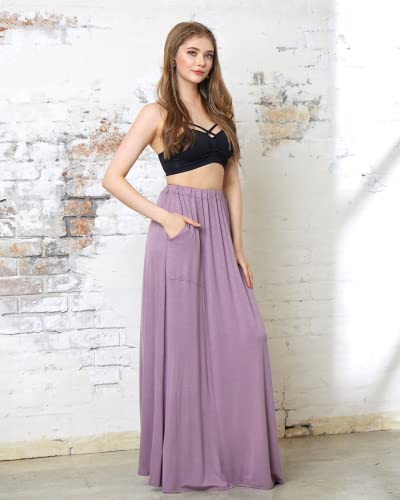 noflik Womens Paisley Pattern Curved Hem Flowy Maxi Skirts3