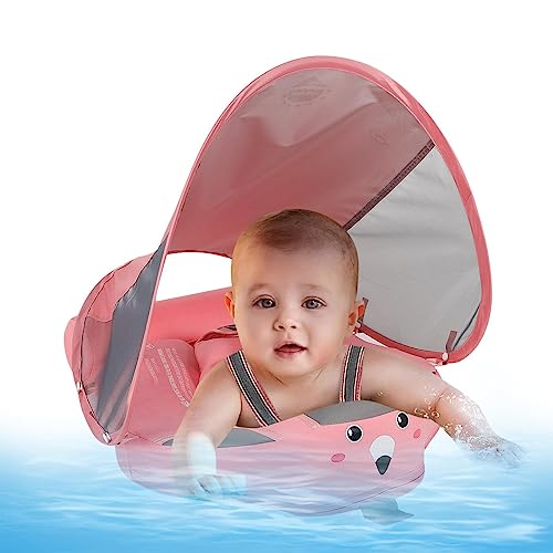 piscina para bebês | Boia infantil não inflável com dossel e cauda com proteção solar FPS 50+, nataç