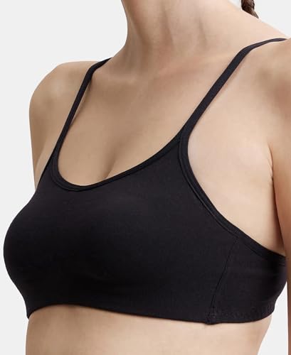 Image of Jockey Women's Cotton Non-Padded Wire Free Beginners Bra (SS12 Black 38C Black 38C)