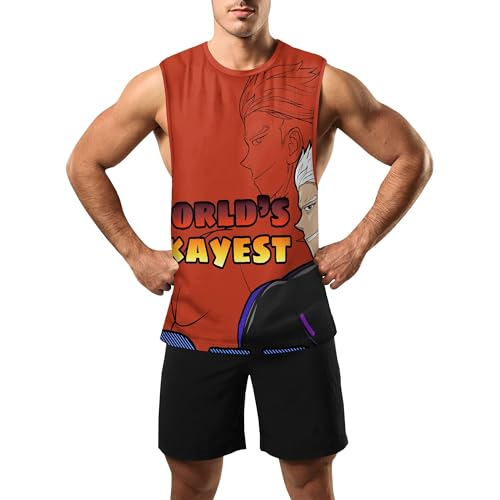 Image of Zhyaj Summer Tanks Top for Men Flag Graphic Print Sleeveless Shirts Casual Working Out Vest T-Shirts Loose-Fit Men's Tank