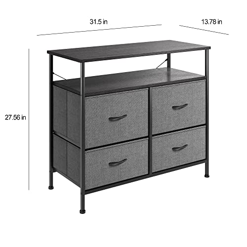 Jpnd Dresser With 4 Drawers Fabric Storage Drawer Unit, Furniture Storage Chest Tower Unit For Bedroom, Hallway, Closet, Office, Closets, Nursery Easy, Pull Fabric Bins (4 Drawers, Gray) #TOP2