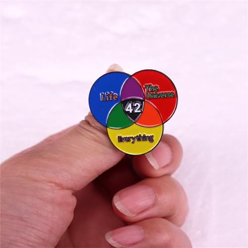 Image of Life Everything The Universe Enamel Pin Collar Pin Crossed Circle Backpack Brooch Jacket Hat Jewelry Accessory