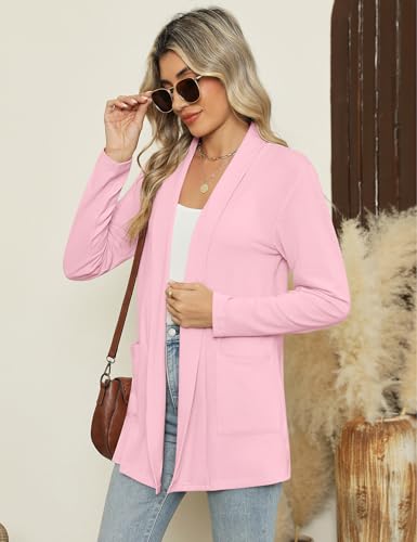 Image of Micoson Long Sleeve Lightweight Thin 2025 Summer Cardigan for Women Casual Loose Fit Kimono Cover Up with Pockets
