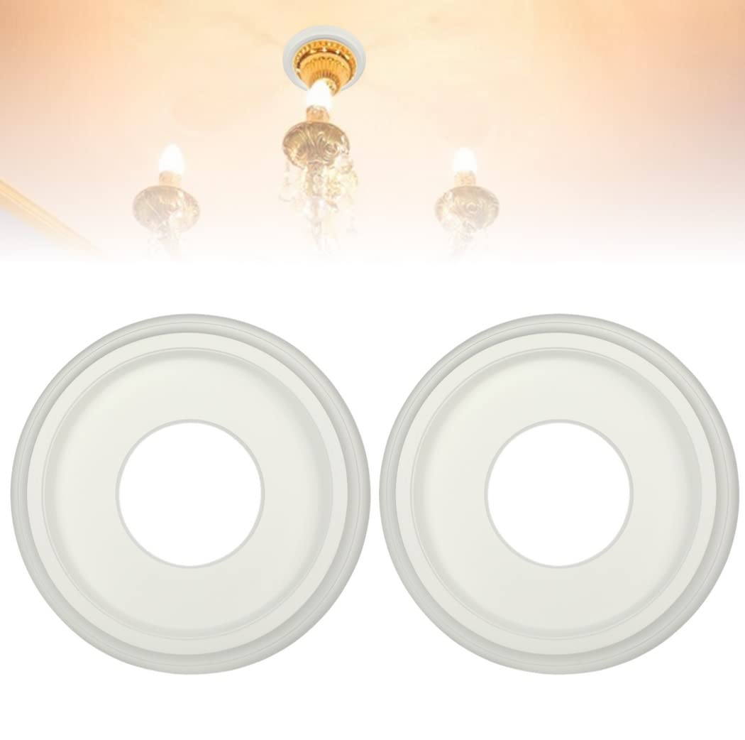 YOFAPA Ceiling Medallion Round Decorative: 2PCS 25cm Reusable Ceiling Trim Plate Smooth Ceiling Trim Ring