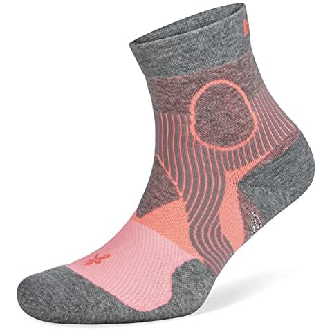 Balega Athletic Support Compression Fit Performance No Show Running Socks for Men and Women (1 Pair), Sherbet Pink/Midgrey, Medium Cover
