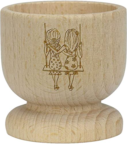 'Sisters On A Swing' Wooden Egg Cup (EC00020146)