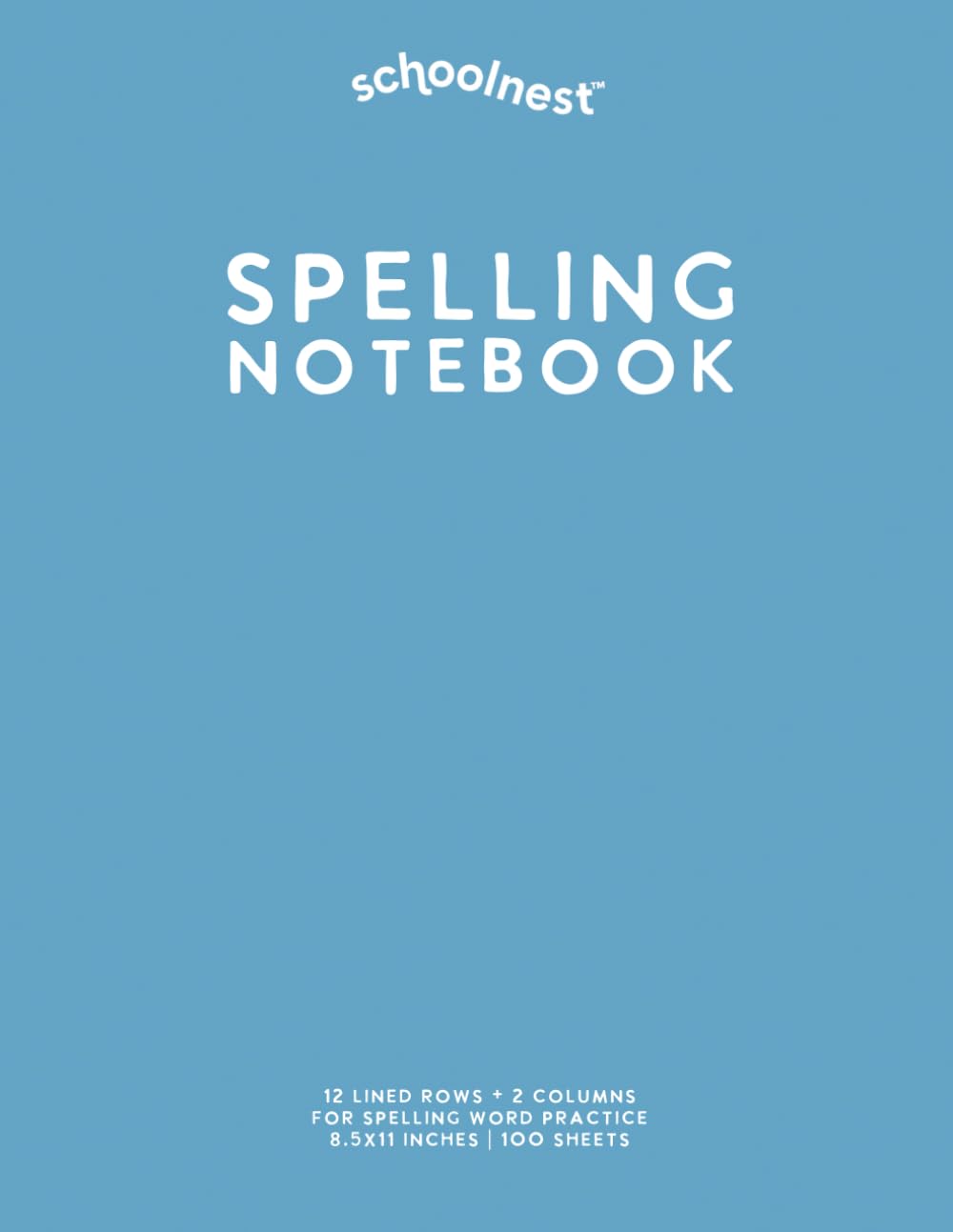 Spelling Notebook: Light Blue Softcover Journal for Spelling Words