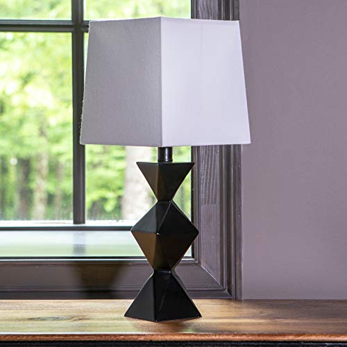 Best Deal 🛒 Decor Therapy Knox Stacked Diamond Lamp, TL21290, Black