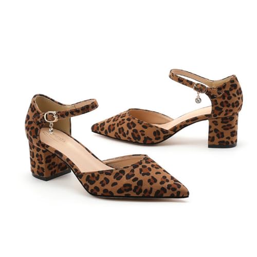 Elegant Womens Low Chunky Heel Mary Jane Pumps2