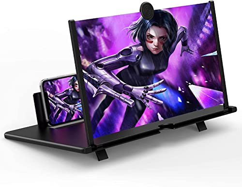 Ant Warrior Amplificador de Pantalla para movil, 20 Zoll Lupa para móvil 3D HD, Amplificador Pantalla movil para Videos películas Compatible con Todos los Smartphone (Negro, 20 Zoll)