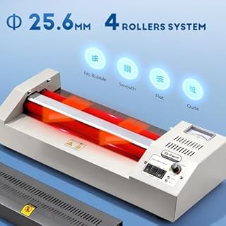 CGOLDENWALL A3 Plastificatrice 68-250 Micron, Macchina Laminatrice a 4 Rulli per Laminazione a Caldo/Freddo, Riscaldamento Rapido, Anti-Inceppamento, con Kit di Avvio (3 Tipi di Buste Incluso)