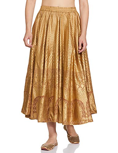 Image of Aurelia Women's Printed Strechable Polyester A-Line Ankle Length Maxi Skirt