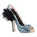 SandT Collection Glam Shoe 8 Ring Holder with Flower - Turquoise
