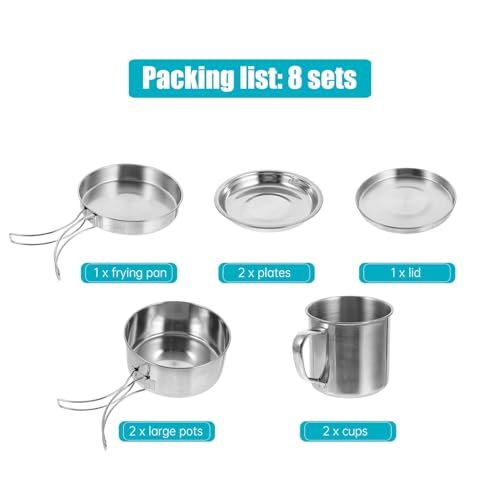 Set de cuisine camping inox durable pour une cuisson parfaite en plein air - 7