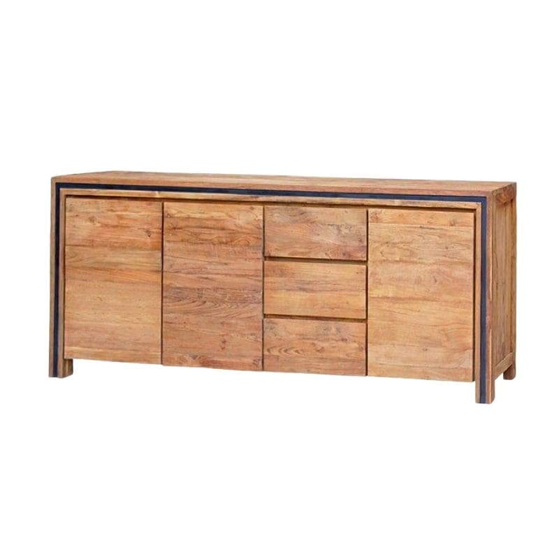 Buffet Teck Massif recyclé 160cm KAYOA Casita 2 Portes et 3 tiroirs
