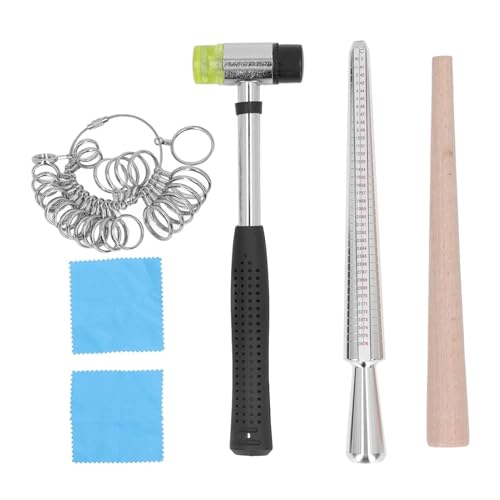 Ring Schmuck Sizer Tools Set, Aluminium Ringe Ringmaß Messwerkzeug Ringherstellungsset Ringstab Set Ringmesser Messen Ringgrößen-Bestimmer Ringstock Metall Ringmaß Ring Sizer Für Herren Damen Schmuck