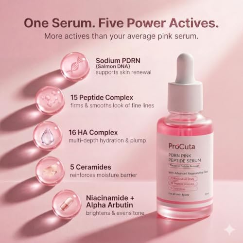 Image of PDRN Pink Peptide Serum | Salmon DNA (PDRN), 15 Peptide Complex, 16 Hyaluronic Acid Complex, 5 Ceramides, Niacinamide & Alpha Arbutin | Anti-Ageing & Hydrating Face Serum | 30ml