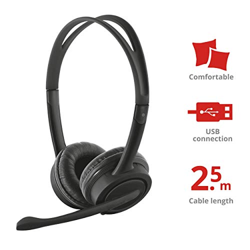 Trust Mauro 17591 Cuffie USB con Microfono , nero
