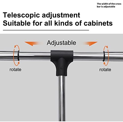 Retractable Wardrobe Lift, Pull Down Clothes Rail, Aluminium Closet Hanger with Ergonomic Handle, Adjustable Width 510-1210mm