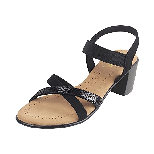 Image of Metro Women's Faux Leather Block Heel Strappy Fashion Sandals