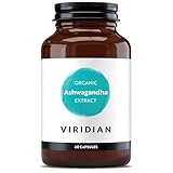 Viridian - Organic Ashwagandha Extract – 60 Vegan Capsules | Standardised Full-Spectrum Root Extract Providing Withanolides | Certified Organic, 100% Active Ingredients, Vegan