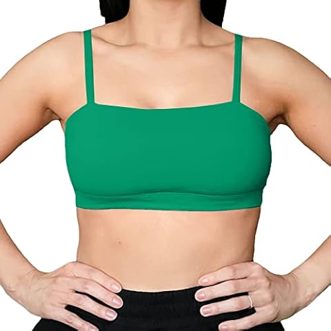 Aoxjox Women's Workout Bandeau Sports Bras Taining Fitness Running Yoga Crop Tank Top, Parakeet Green, S Cover