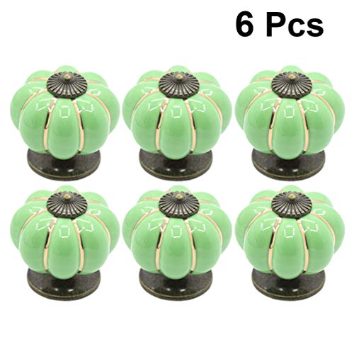 DOITOOL 6Pcs Puxadores de Cerâmica de Desenho Animado Puxador 4X4x4cm Design de Abóbora Puxador de G