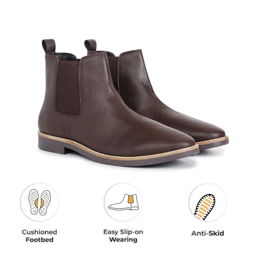 Image of YOHO Comfortable Boots For Men | Extra Cushioned Foot Bed And Skin Friendly Ankle Boot With Low Heels | PU Finish Material | Trendy, Stylish & Casual Boots | Winter, Snow & Holiday Outings