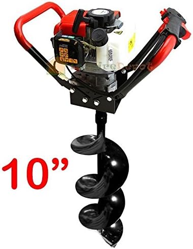 Miniatura 2 de XtremepowerUS Excavadora de agujeros de poste a gas 55CC 2 tiempos tipo V motor con taladro de excavación (incluye paquete de brocas de barrena de 6